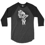 "Death Stare" 3/4 sleeve raglan shirt Mens Tee