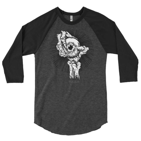 "Death Stare" 3/4 sleeve raglan shirt Mens Tee