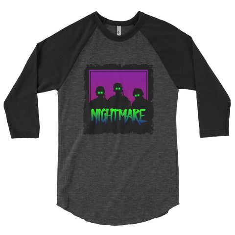 "Nightmare" - Mens 3/4 sleeve raglan shirt