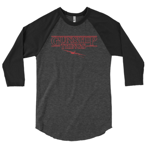 "Gunship Things" Mens 3/4 sleeve raglan shirt
